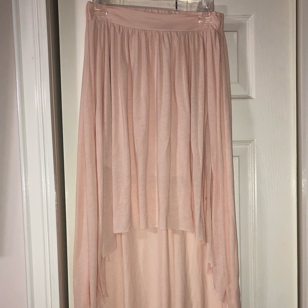 High-low pink skirt